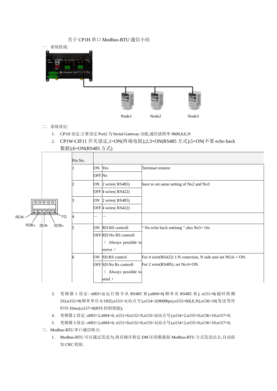关于CP1H变频器通信小结_第1页