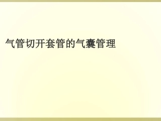 气管套管的气囊管理