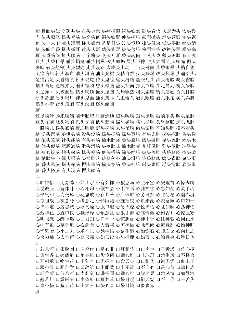 关于人体器官的成语_第2页