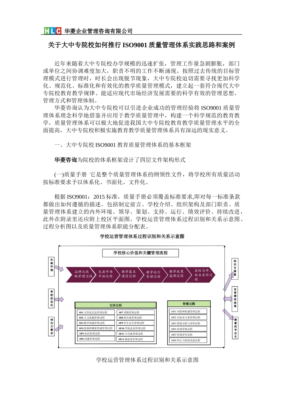 关于大中专院校如何推行ISO9001质量管理体系实践思路和案例_第1页