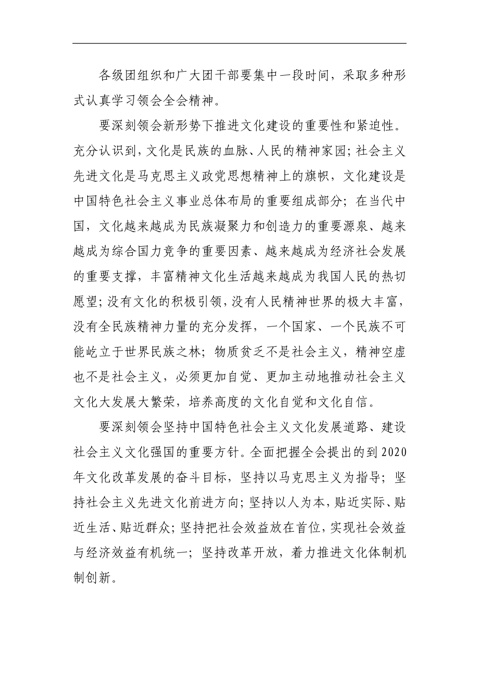 关于认真学习贯彻党的十七届六中全会精神在推动社会主义文化大发展大繁荣中充分发挥共青团组织作用的决议(同名1109)_第2页
