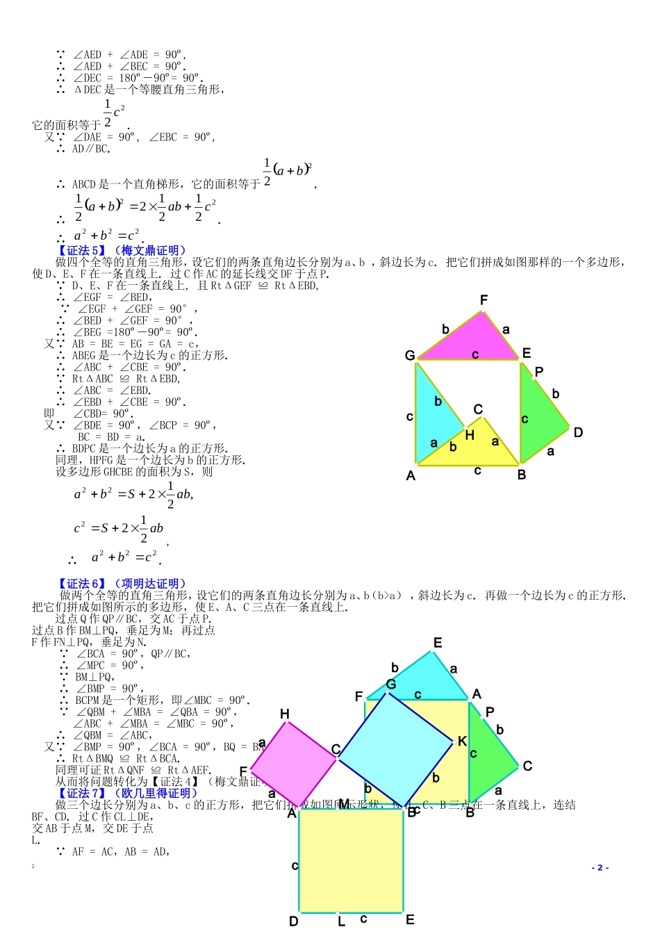 勾股定理16种经典证明方法与在实际生活中的应用_第2页