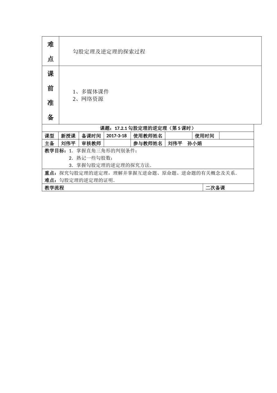勾股定理单元整体教学设计教案_第2页