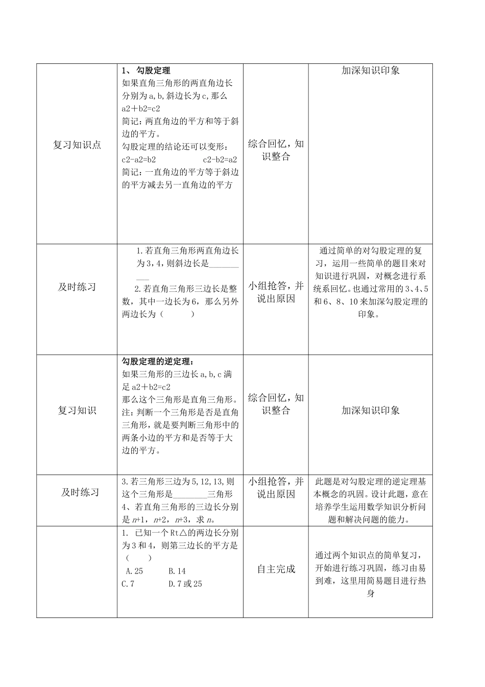 勾股定理复习教学设计_第2页