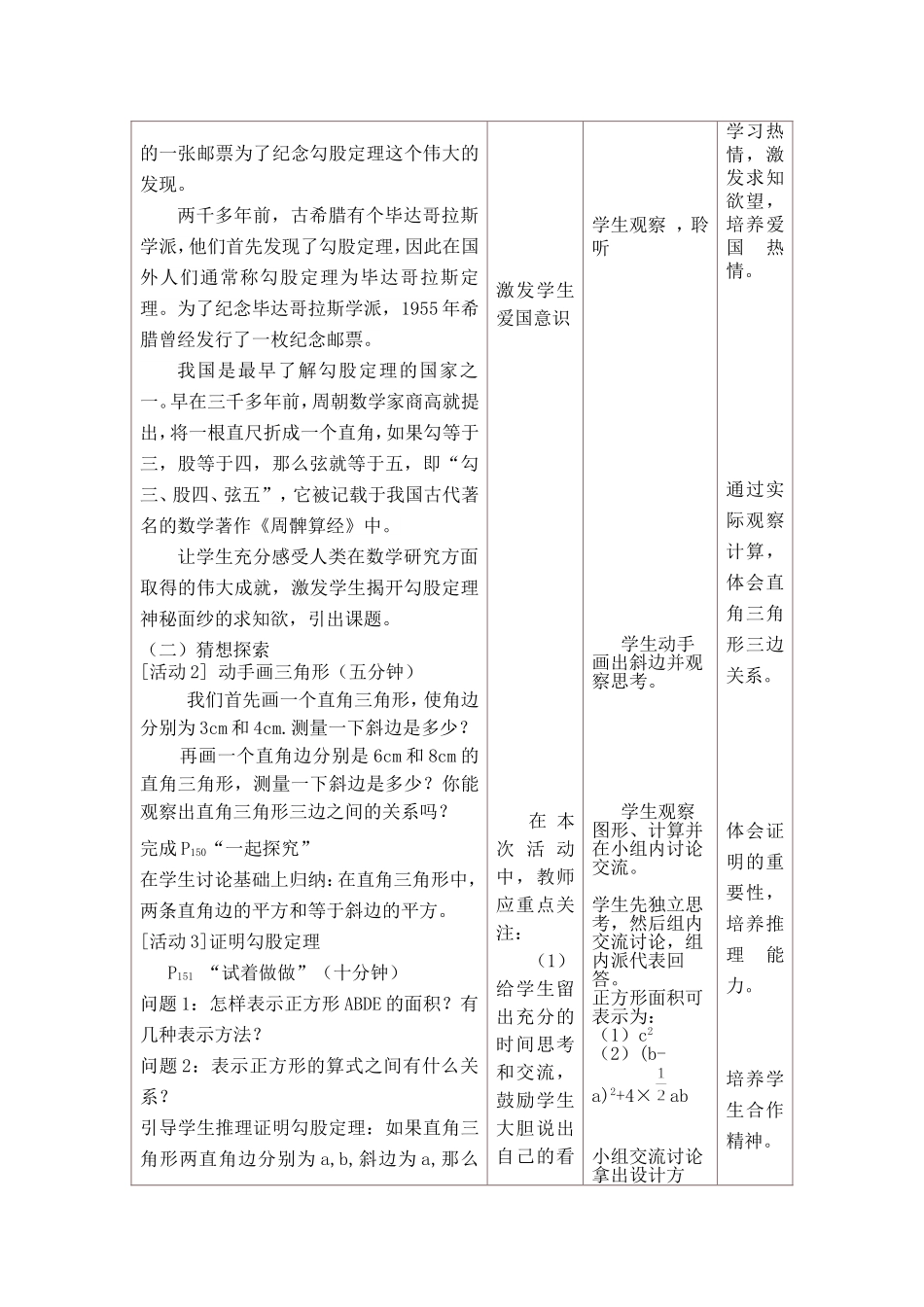 勾股定理教学设计与反思_第2页