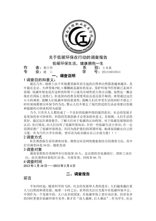 关于低碳环保在行动的调查报告