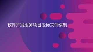 软件开发服务项目投标文件编制