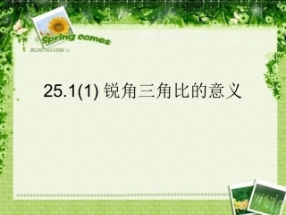 锐角三角比的意义