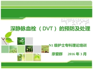 深静脉血栓DVT的预防及处置课件