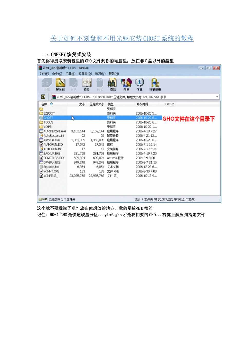 关于如何不刻盘和不用光驱安装GHOST系统的教程_第1页