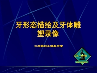 实验五牙形态描绘及牙体雕塑录像