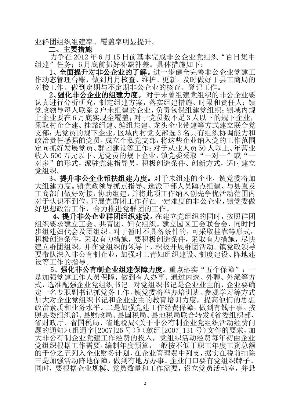 关于《富堨镇非公有制企业党组织“百日集中组建》活动实施方案_第2页