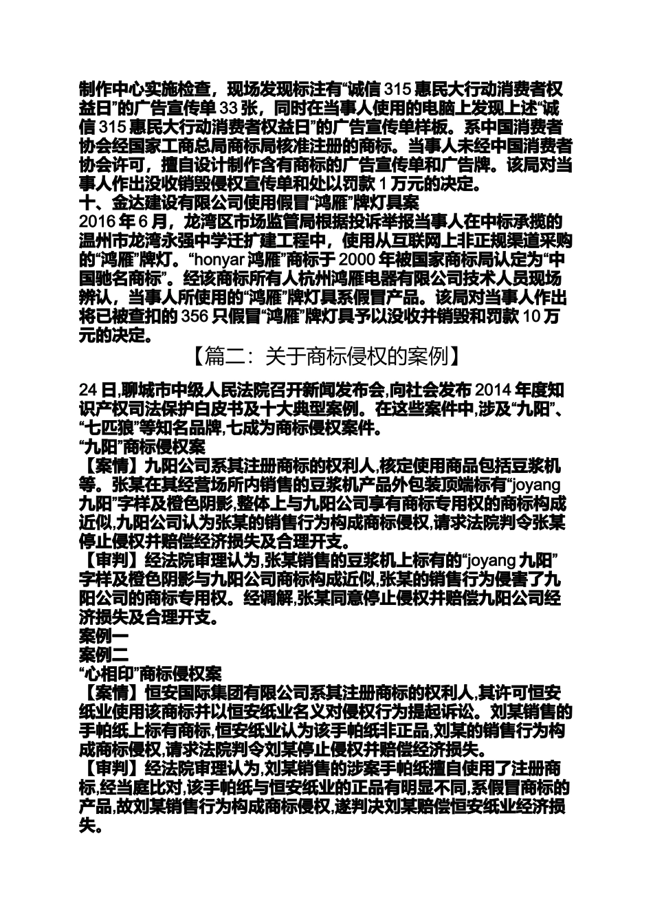关于商标侵权的案例_第3页