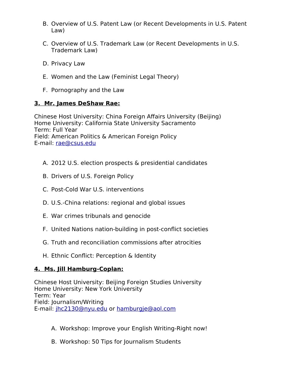 关于征集美国富布赖特(Fulbright)短期讲座项目的通知_第3页