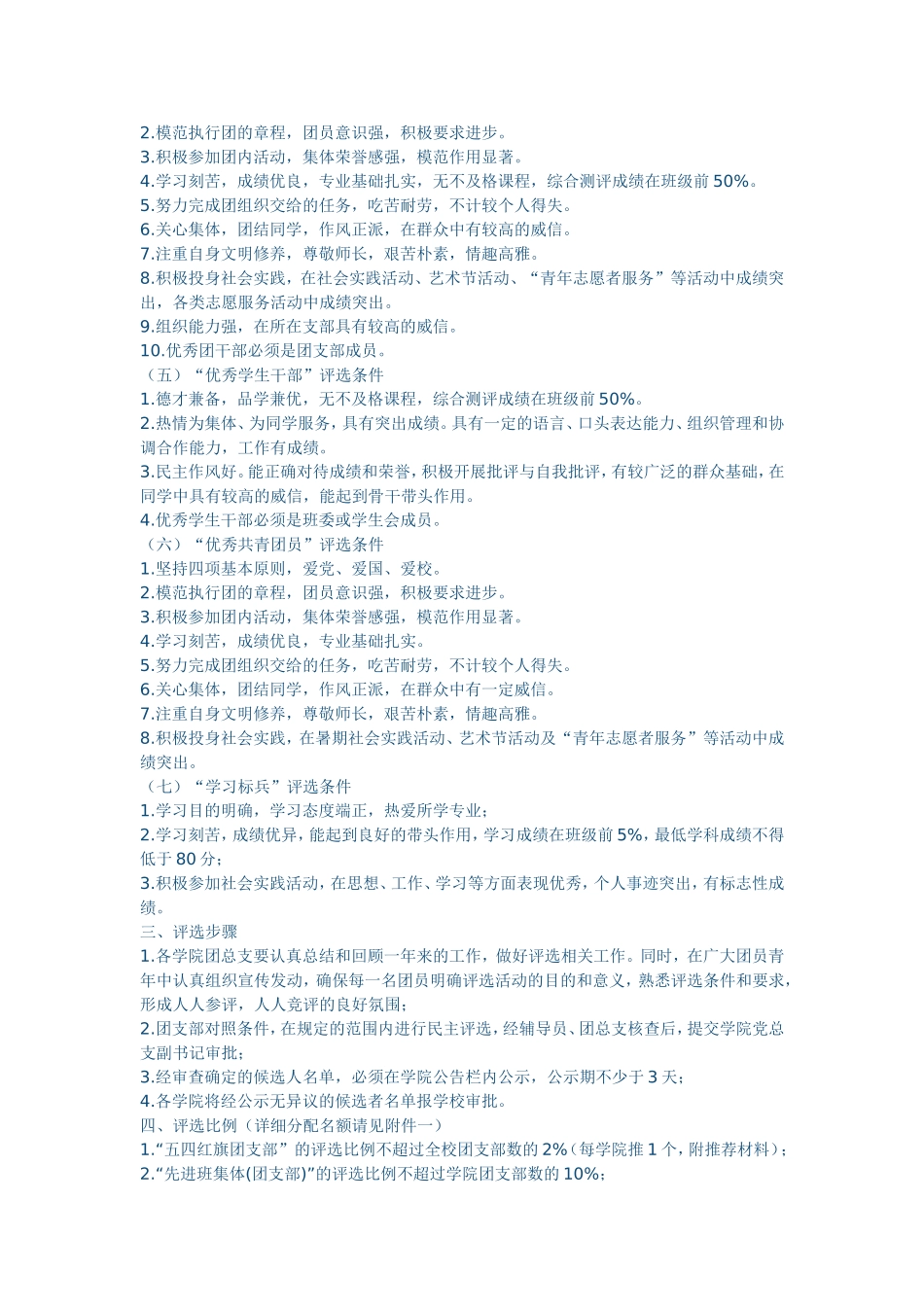 关于五四评选共青团先进集体和先进个人的通知_第2页