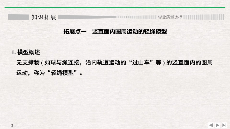 竖直面内圆周运动的轻绳轻杆模型_第2页