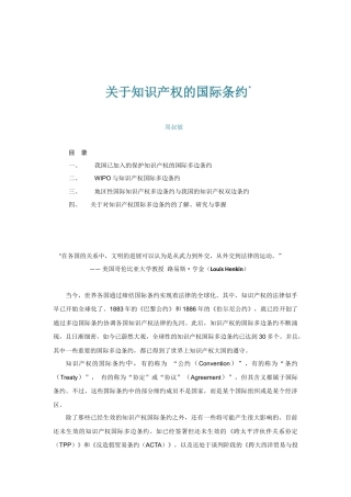 关于知识产权的国际条约