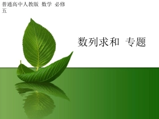数列求和错位相减法公开课