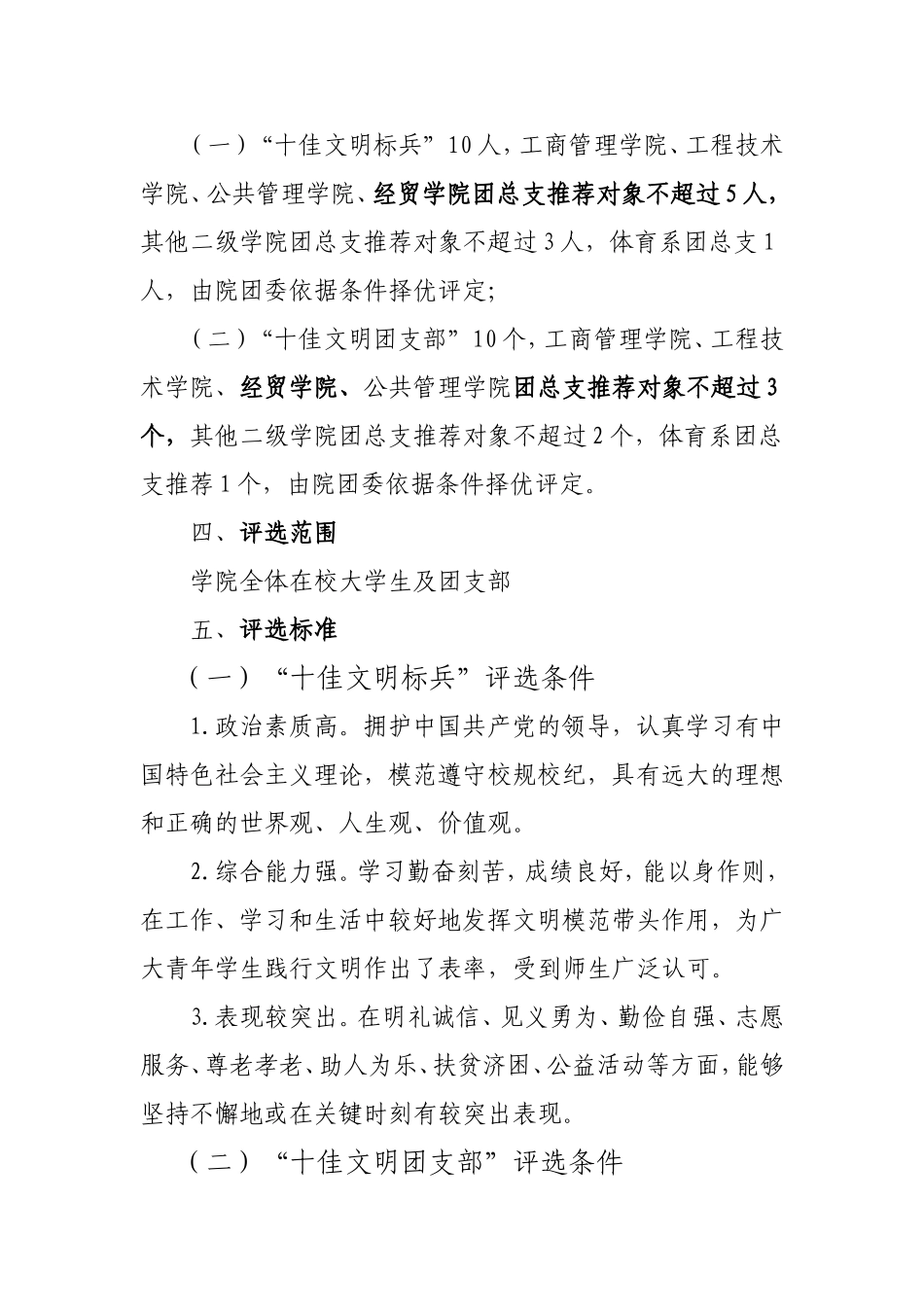 关于组织推选学院“十佳文明标兵”和“十佳文明团支部”的通知_第2页