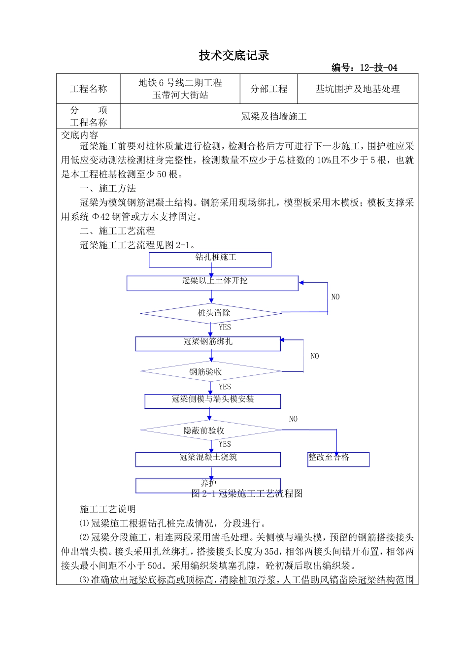 冠梁技术交底(同名23285)_第1页