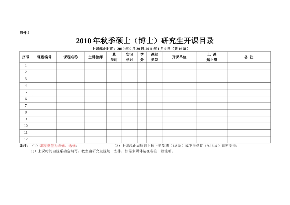 关于下达2010年秋季研究生教学任务的通知_第3页