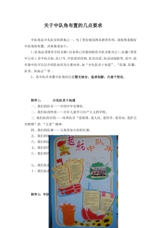 关于中队角布置的几点要求