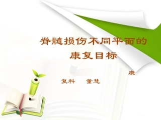 髓损脊伤不同平面