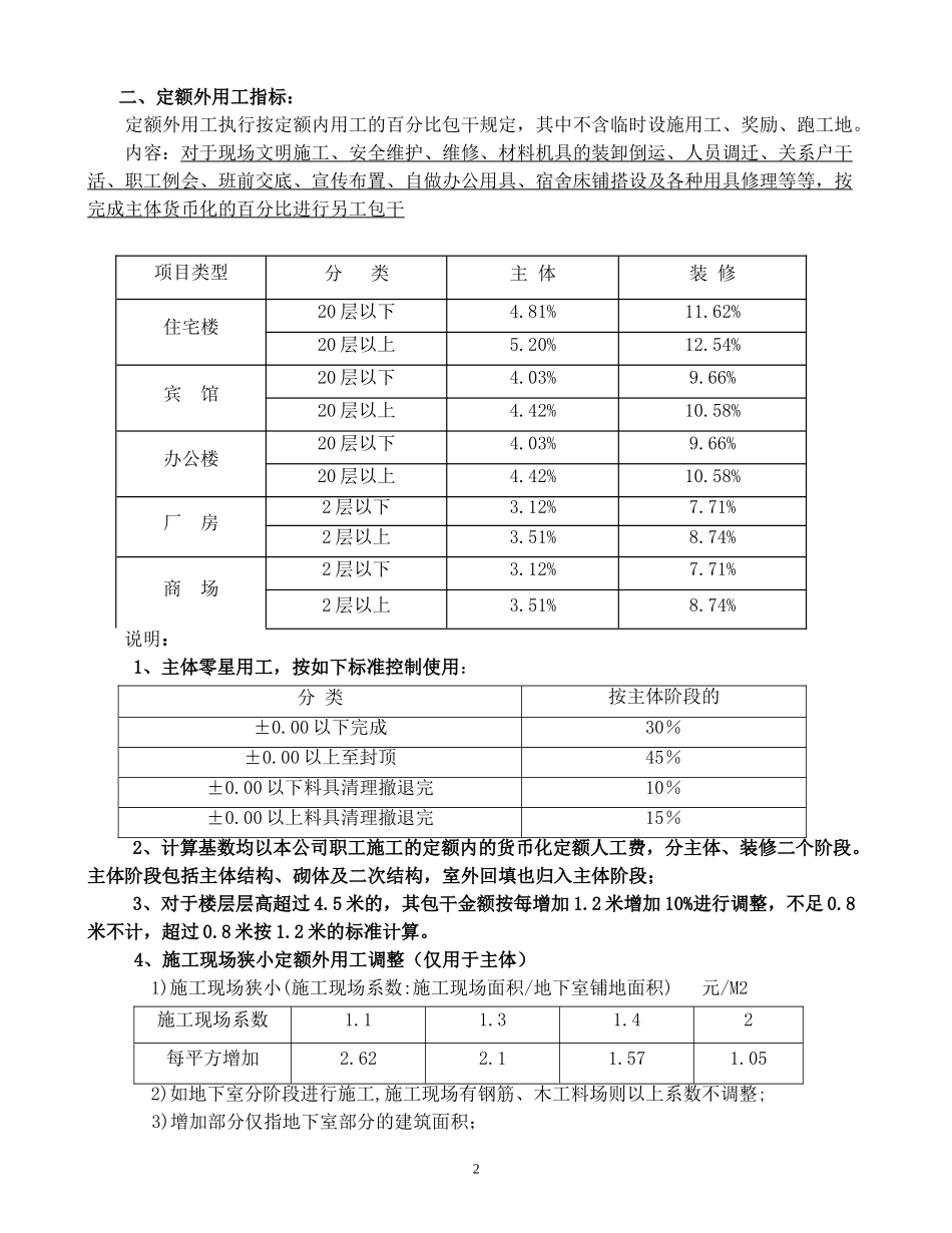 关于下发2011年低成本管理经济指标的通知_第2页