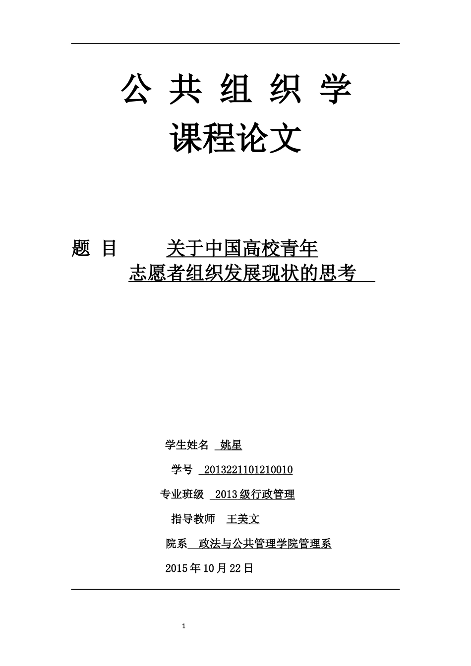 关于中国青年志愿者组织发展现状的思考_第1页
