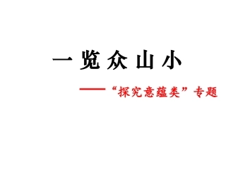 探究意蕴类专题