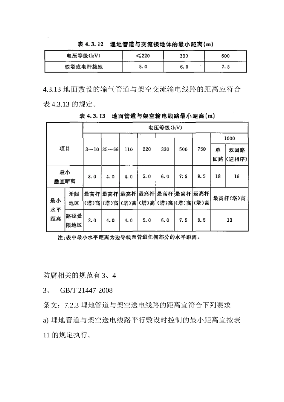 关于天然气管道与电力电缆间距相关规定(个人整理使用-仅供参考)_第3页