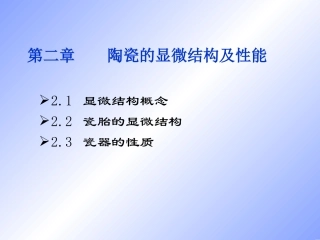 陶瓷的显微结构及性能
