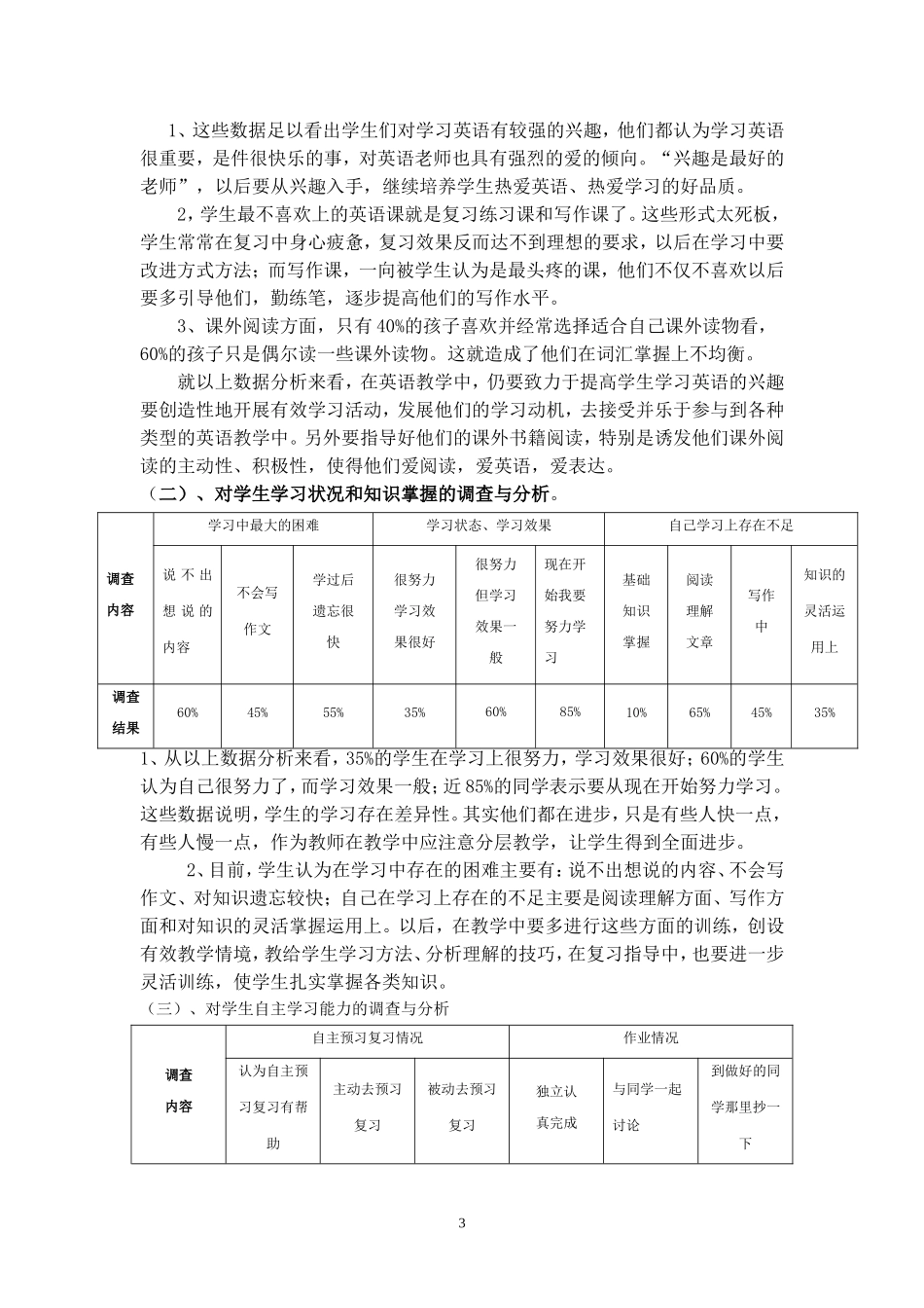 关于学生英语学习情况的调查问卷分析报告_第3页
