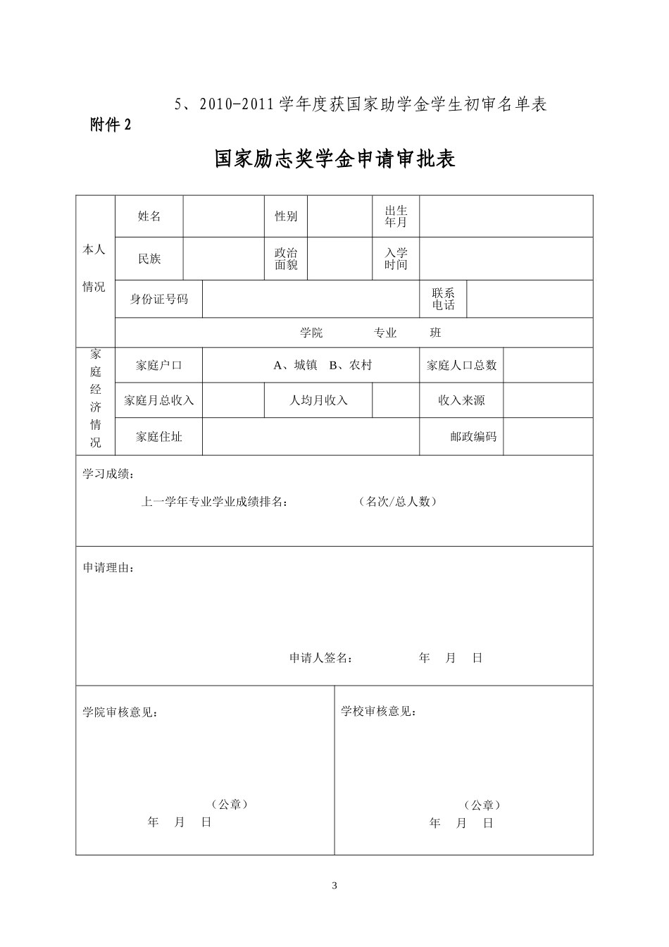 关于做好2011年国家励志奖学金和国家助学金的通知_第3页