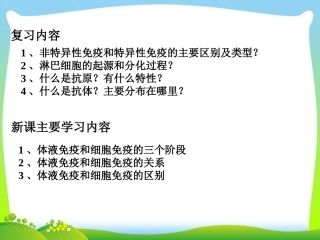 体液免疫和细胞免疫