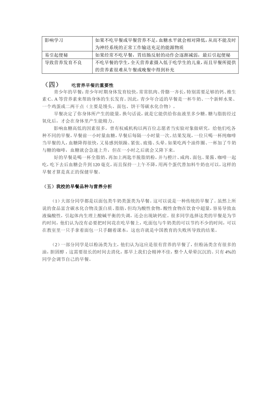 关于中学生吃早餐问题的研究性学习报告_第3页