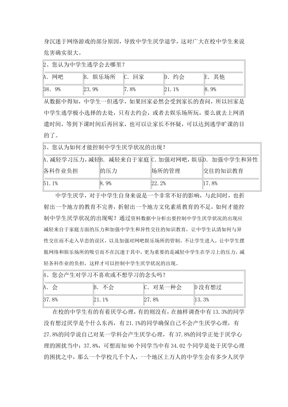 关于中学生厌学的调查报告_第2页