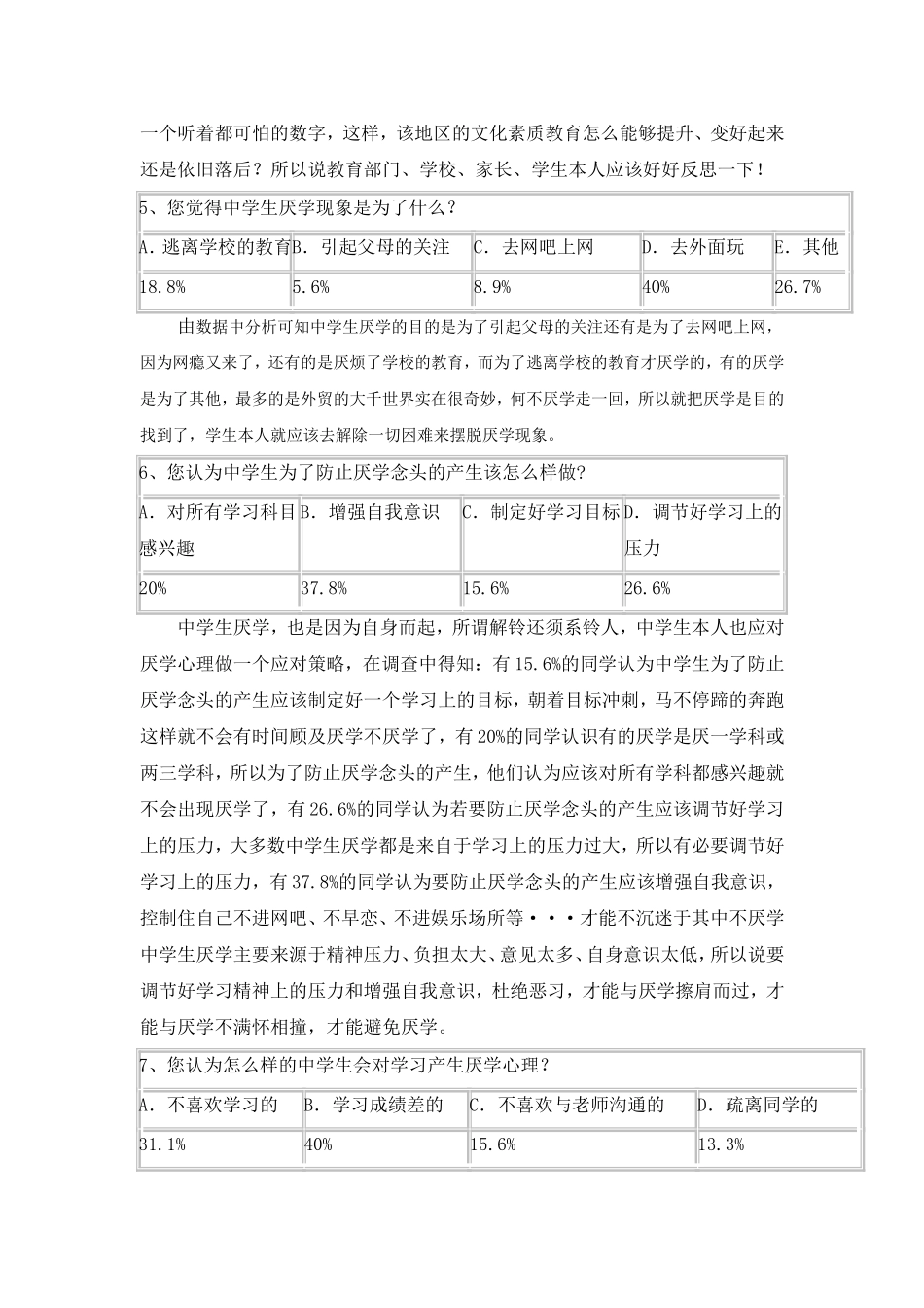 关于中学生厌学的调查报告_第3页