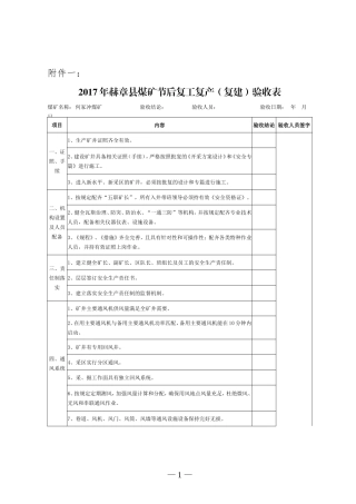 关于做好2017年春节后煤矿复工复产验收工作的通知(1)