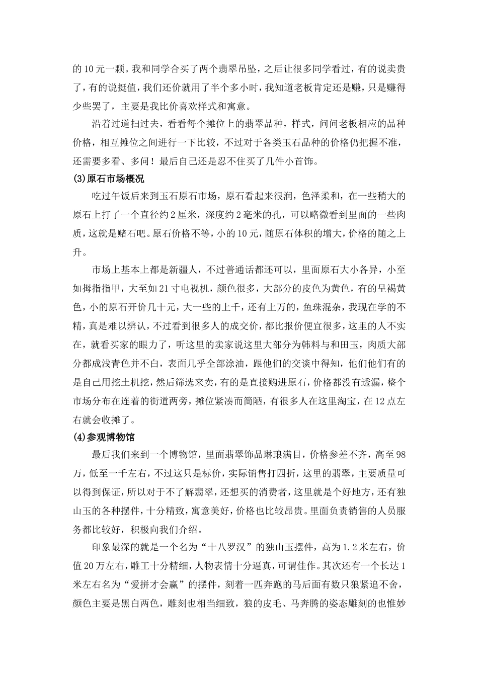 在南阳玉器市场的教学实习报告_第3页