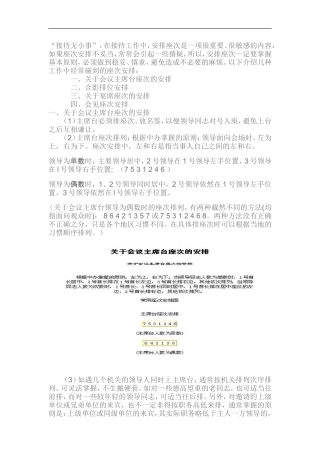 关于主席台-宴请-拍照等活动的座次安排