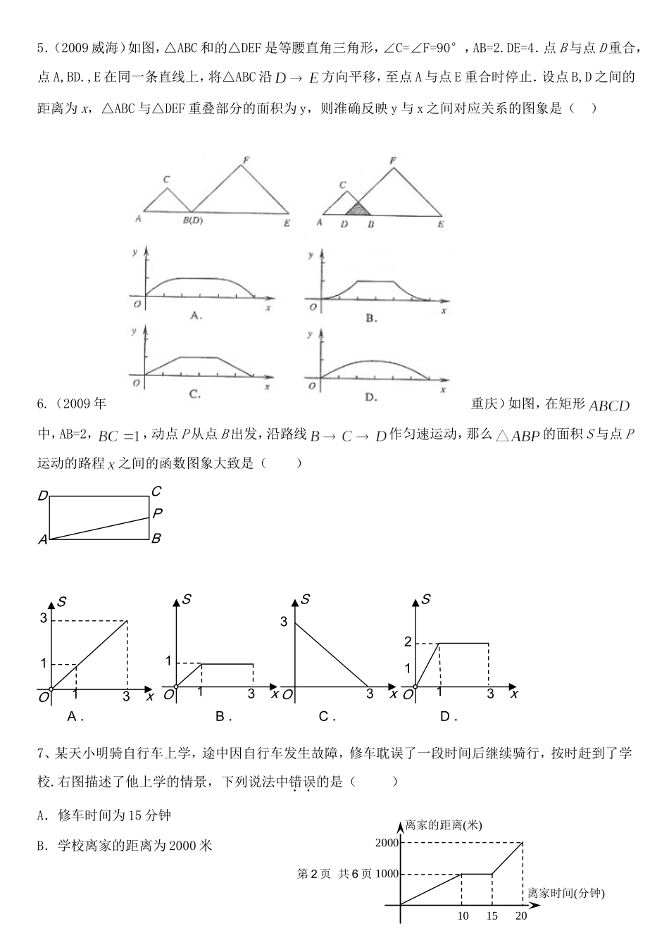 函数的图像练习题_第2页