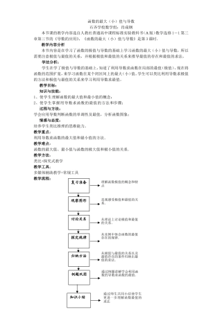 函数的最值与导数的教学设计(比武课)