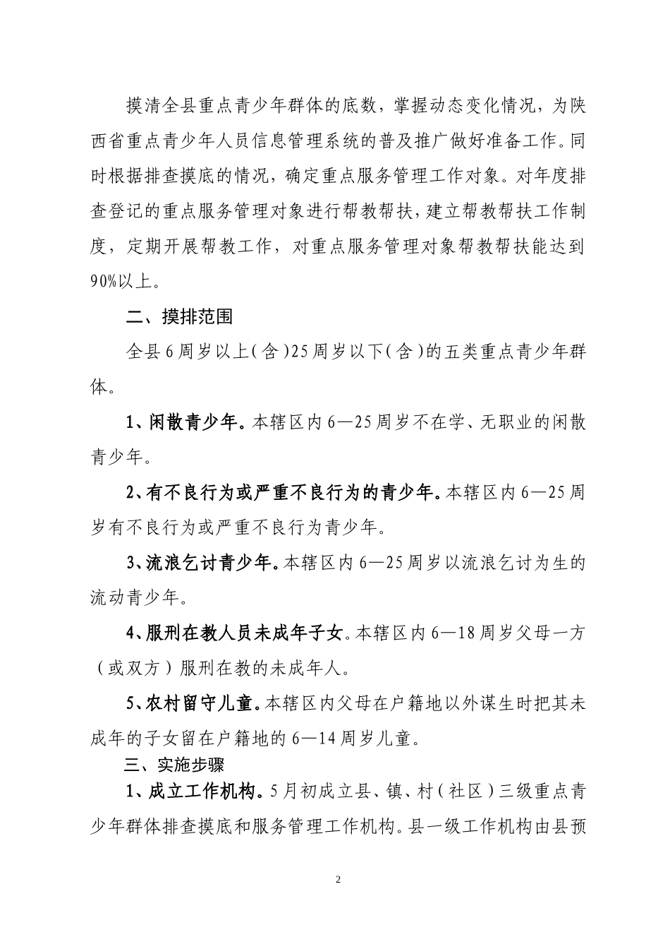 在全县建立重点青少年群体排查摸底和服务管理工作机制的通知(1)_第2页