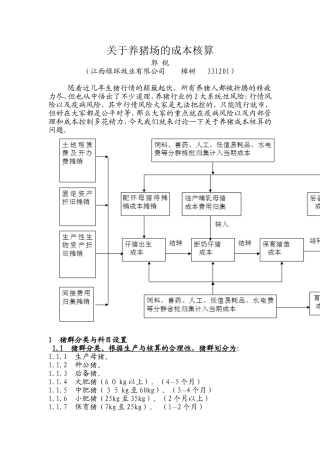 关于养猪场的成本核算问题