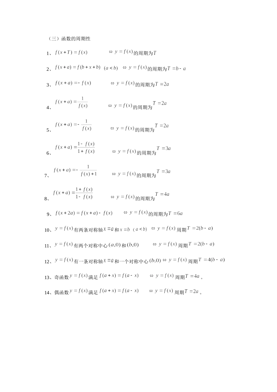 函数奇偶性、对称性与周期性有关结论_第2页