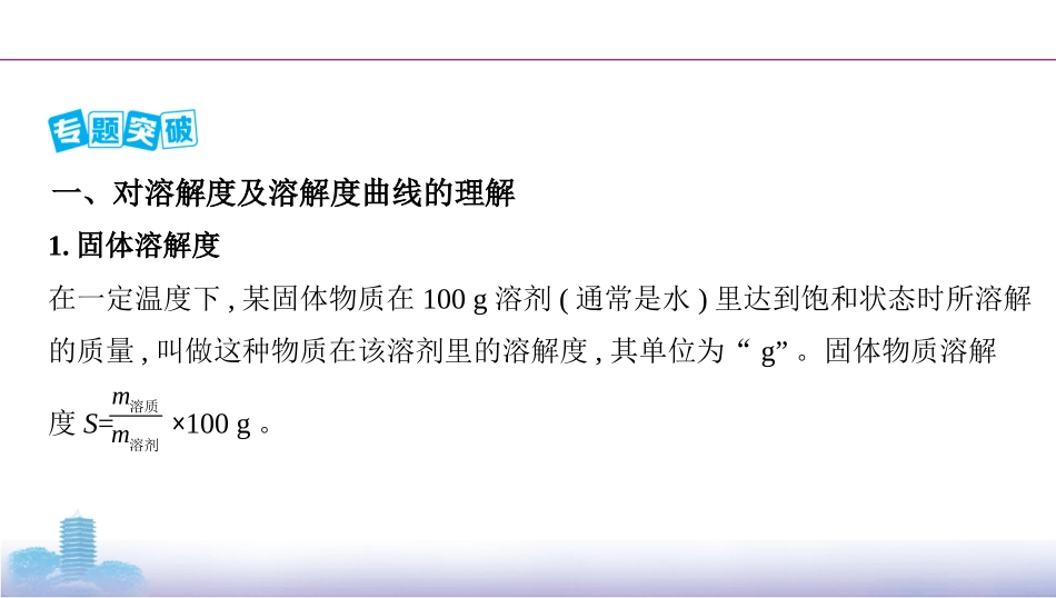 微专题溶解度及溶解度曲线的应用_第2页