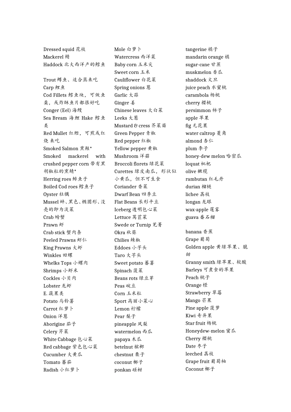 关于食物的英文单词_第3页