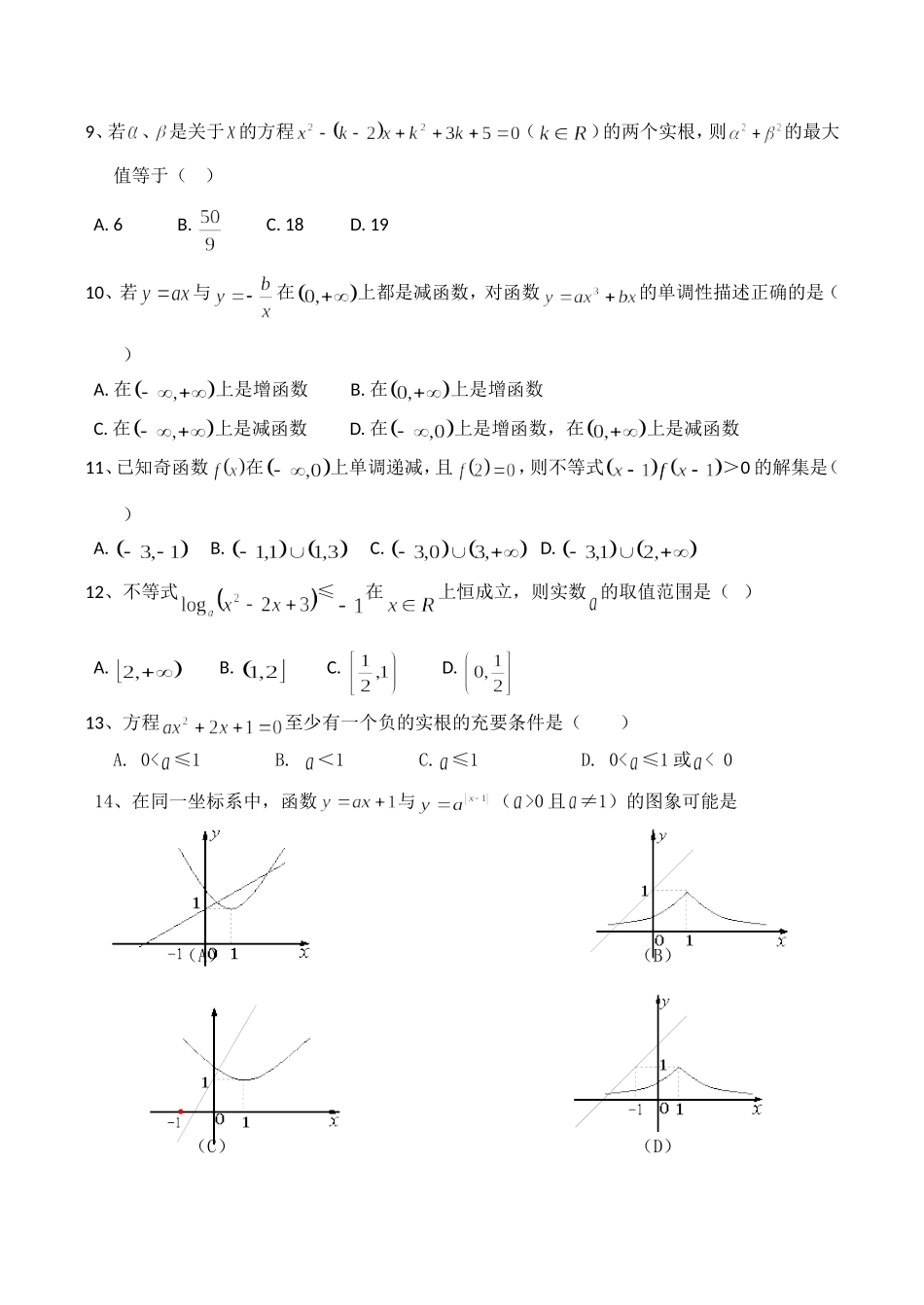 函数与导数易错题精选_第2页