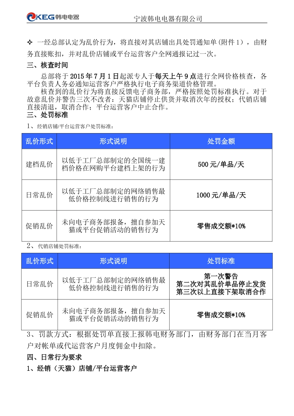 关于心连心电子商务部价格规范管理的通知_第2页
